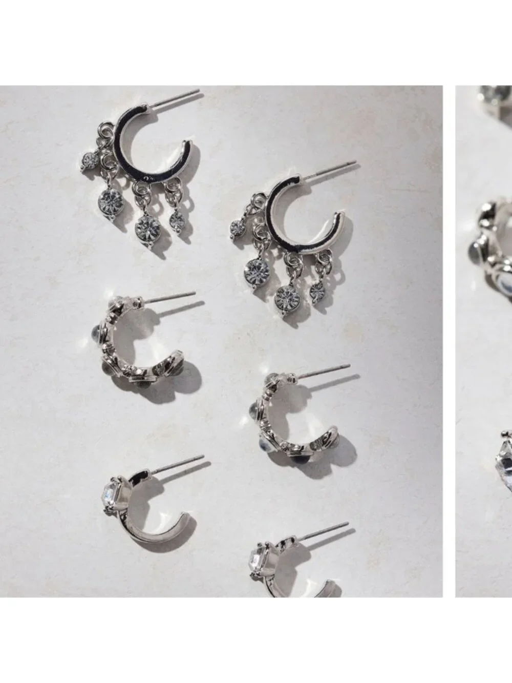 New! Silver Garland Hoop Earring Set NWT (1036)